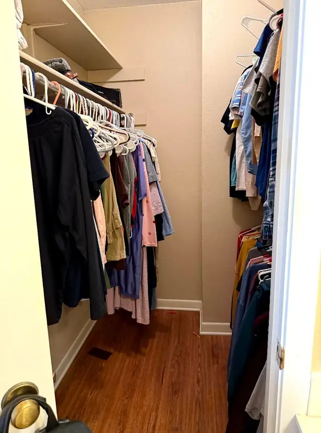 Walk-in closet, before.