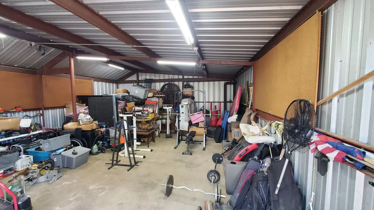 The same shop partway through. The floor comes back first.